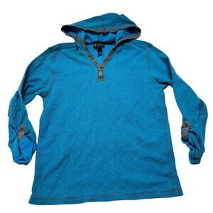 INC International Concepts Hoodie Boys Size L Blue Long Sleeve Henley 100 Cotton